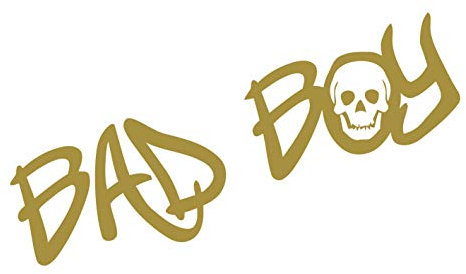 kleb-Drauf | 1 Bad Boy | Gold - matt | Autoaufkleber Autosticker Decal Aufkleber Sticker | Auto Car Motorrad Fahrrad Roller Bike | Deko Tuning Stickerbomb Styling Wrapping