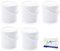 MARKESYSTEM - Cubo HERMÉTICO Catering - Pack 5 x 18 litros - Cubos de Plástico con Tapa - Contenedores Apilables - Envasar Alimentos, Líquidos y Pinturas - Polipropileno Blanco + Kit Etiquetado