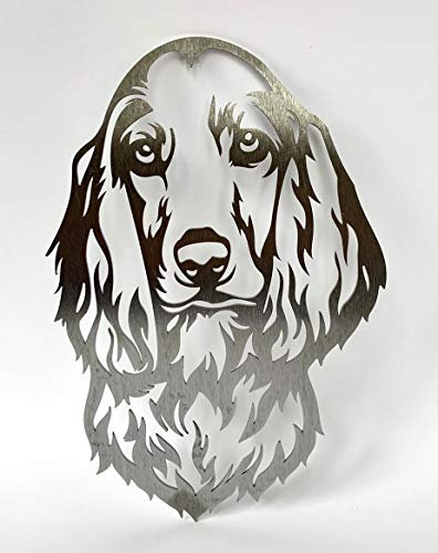 Image Industry Skulptur für den Garten, Motiv: Cocker Spaniel, Metall, rostig, klein, 160 x 240 mm