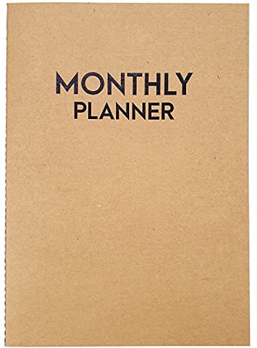 Undatierter mittelgroßer Monatsplaner – Blanko-Kalenderbuch und Organizer, 14 x 21,6 cm – Kraftpapier