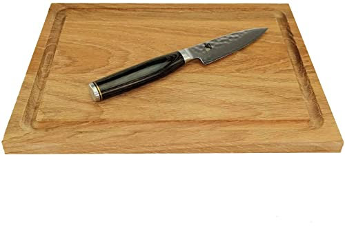 Kai Shun Tim Mälzer Angebotsset, ultrascharfes Officemesser TDM-1700, 9 cm Klinge aus 32-Lagen Damaststahl + großes Schneidebrett 30x22cm Sonderangebot