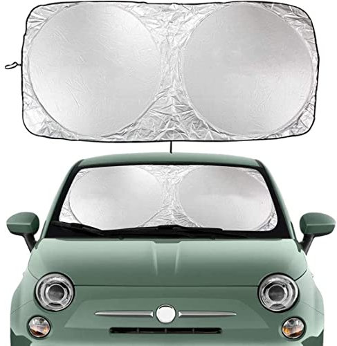 Auto Frontal Parabrisas Parasol Protector Coche Parasoles para Fiat 500 Abarth Trim 1.4L Turbo X Sport, Resistente a Los Rayos UV y Luz de Sol, Coche Delantera Parasol Parabrisas Protector