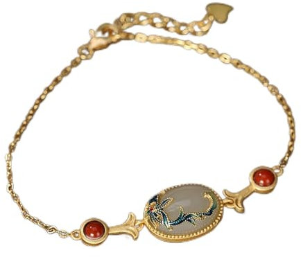 Orchidee Ringe Frauen Hotan Jade Armbänder Anhänger Ringe Ohrringe 925 Silber Lotus Schmuck Sets (Gem Color : Orchid Bracelet)