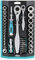 HB 120-Tooth 1/4 & 1/2 Inch Drive Reversible & Sealed Head Ratchet Handle 65 Pieces Socket Set, Extension Bar with hex Head, Torx/PZ/PH/SL/HEX bit, Made in Taiwan AKM022-G