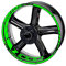 MISTJIA Aufkleber Motorrad-Radaufkleber Vorne Und Hinten Reifenlogo Reflektierende Streifen Kit Aufkleber Moto Felgenaufkleber Für Kawasaki Für Ninja (Color : Green z1000)