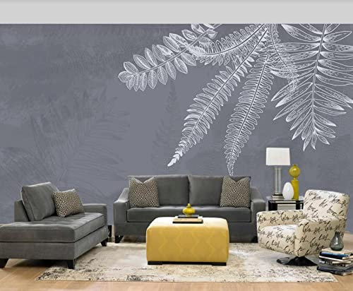 Papier Peint Panoramique Texture De Feuille Bleu Marine Papier Peint Intissé 3D Murale Tableaux Muraux Tapisserie Salon Chambre