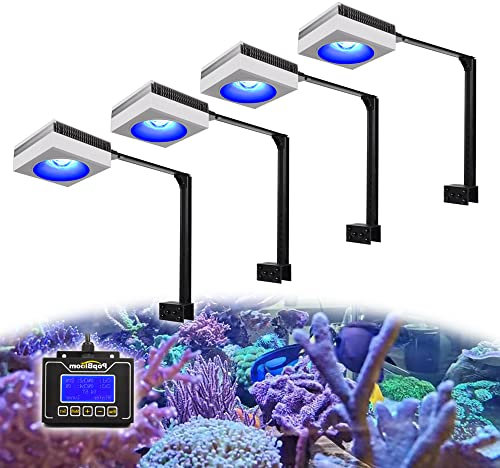 PopBloom 4x RL90 Reef Led für Aquarium, Meerwasser LED Beleuchtung Aquarium Lampe Korallenriff Licht für 180cm 72inch 6ft aqaurium