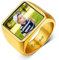 Custom4U Personalisierter Herren Foto Siegelring Gold mit Gravur Memorial Männer Jungen Fingerring Siegelring Foto Geschenke für Weihnachten Geburtstag Hochzeit