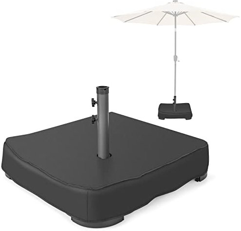 GOPLUS Pied de Parasol Remplis Sable, Support de Parasol Jadin Extérieur avec 2 Sacs de Sable, Charge 90 KG, Base de Parasol Carré avec Housse Anti-poussière, pour Patio, Piscine, Terrasse, Jardin