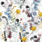 VEELIKE Papier Peint Feuillage Bleu Papier Peint Fleur Blanc Papier Adhésif pour Meuble Salle de Bain Imperméable Papier Peint Adhesif Feuilles Tropicales Mural Stickers Meubles Chambre 44,5cmx300cm