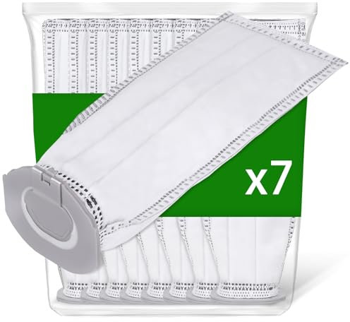 Lot de 7 sacs d'aspirateur pour aspirateur sans fil Vorwerk Kobold VK7, Kobold FP7 Premium Sacs filtrants de rechange VK7 FP7
