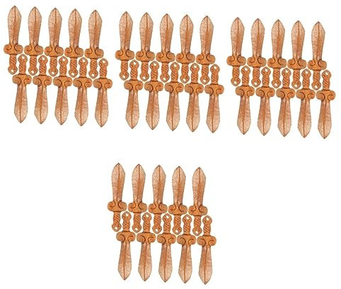 ifundom 40 Pièces Sculpture En Acajou Décorations De Table De Centre De Table Signet De Couteau Charmes De Couteau Pendentifs Couteau Breloques En Bois Mini-épées Bureau Meubles