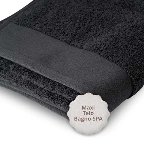 casaviva - Telo da Bagno Maxi 150x100 cm 100% Cotone Sublime 750 GSM - Asciugamano Cotone Oeko-Tex Extra Morbido e Assorbente - Telo Asciugamano Bagno - Grigio Antracite