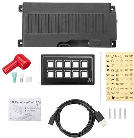 Konuooer Toutch Pannello di controllo a membrana 10P con Bluetooth, cablaggio touch integrato PPTC pannello di interruttore per camper barche