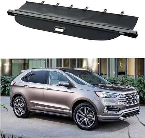 BioNyt Einziehbarer Auto Laderaumabdeckung für Ford Edge 2016 2017 2018 2019 2020 2021 2022 2023, Kofferraumabdeckung Rollo Kofferraum Schutz Abdeckung Cargo Cover Innere ZubehöR,Black