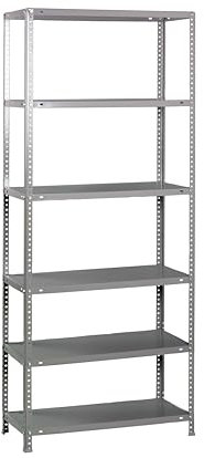 PROREGAL Scaffale imbullonato PANDA TALL | AxLxP 200x80x40cm | 6 ripiani | Portata per ripiano 100kg | Galvanizzato | Scaffale indipendente Scaffale da cantina