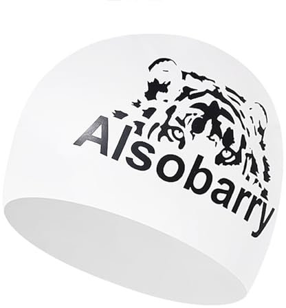 YJZQ Bonnet de Bain Piscine Grande Bonnet Protège Cheveux Bonnet Silicone Couvre Cheveux Longs Sec Capuchon étanche Style Tigre pour Nager Voyage Surf à la Plage Taille Unique