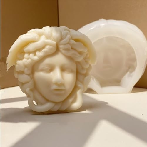 1Pcs Medusa Silicone Candle Mould - 3D Pillar Bubble, Epoxy Resin & Halloween Moulds for Candle Making - Handmade Present, Craft DIY