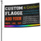 Fahne Selbst Gestalten, flagge selbst gestalten, (4 Größen) Personalisiert flagge Einseitiger/Beidseitiger Druck, Druck Eigenes Logo/Bild/Wörter, Für Den Innen Außenbereich 2x3FT/60x90cm【Einseitig】
