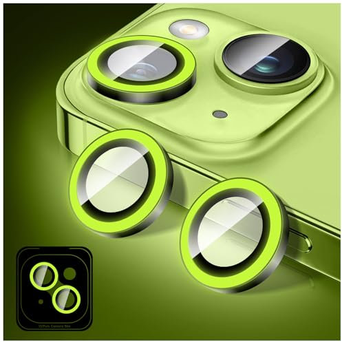 Kucheed Proteggi Obiettivo Fotocamera Glitterato per iPhone 11, Adesivi per Copertura Fotocamera in Vetro Temperato, Anelli in Lega con Allineamento Automatico