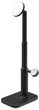 ZAGG mophie 3-in-1 Ausziehbarer Aufsteller mit MagSafe, Drahtlose Schnellladung [15W] für iPhone, Airpod, Apple Watch, Qi-Geräte, Drehbare Aufnahme, Schwerer Fuss, Gleichzeitiges Laden (Schwarz)