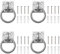 WUISOLQP 4 Stück Anbindering | Anbinden Pferd, Anbinden Pferd, Rinder, Anbindering verzinkt mit Anschraubplatte Ring für Anbindung Pferde Barrenring Anbindehaken Mounting Hook