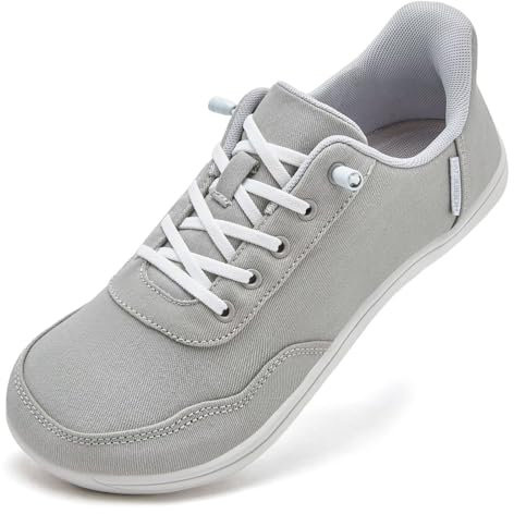 HOBIBEAR Zapatos descalzos anchos unisex sin manos para mujer y hombre, zapatos descalzos, minimalistas, al aire libre, para correr, caminar, gris, 43 EU Ancho