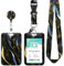 Porte Badge avec Cordon Tour de Cou, Porte-cartes Swivel Lobster Clasp avec Lanières Rétractables pour Cartes d'étudiant d'infirmière, Carte Bus (G)