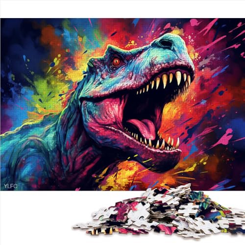 1000-teiliges Puzzle für Erwachsene und Kinder, farbenfrohes Papierpuzzle mit einem mutierten Tyrannosaurus Rex, für Erwachsene und Kinder ab 12 Jahren, tolles Geschenk für Erwachsene.