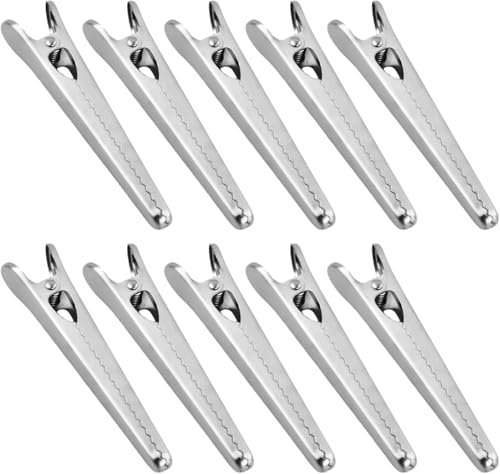 Hitopin 15 Pièces Pince Sachet Alimentaire, Pince à Sachet Métalliques en Acier Inoxydable, Clip Fermeture Sachet Alimentaire Inox,Pince à Sachet Inox,Pour Conserver Aliments Pour Bureau Home(Argent)