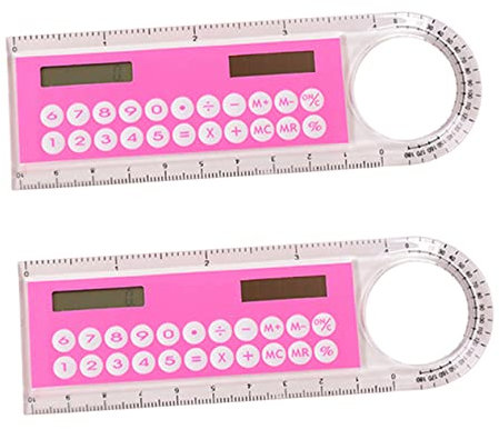 HOODANCOS 2 Pièces règle pour Les Enfants Ordinateur Enfant Calculatrice pour Enfants règle numérique Calculatrice numérique Mini-Accessoires - Règle Calculatrice - Mini Calculatrice