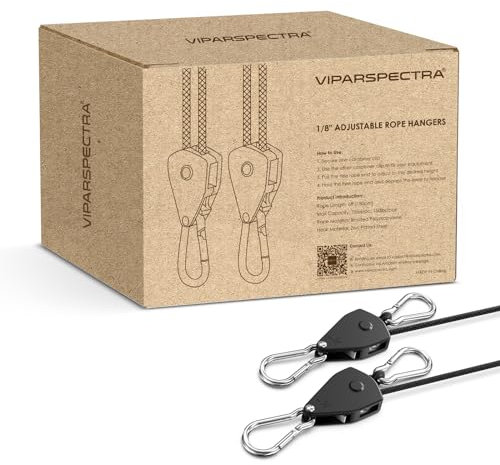 VIPARSPECTRA Ratchet Straps 12 Pack, 1/8 Ratchet Rope for Hanging Baskets, Fixing Sun Shade Sail and Tent, Hanging Plants Grow Light for Indoor Outdoor Use, Adjustable Tie Down Strap Upto 250cm