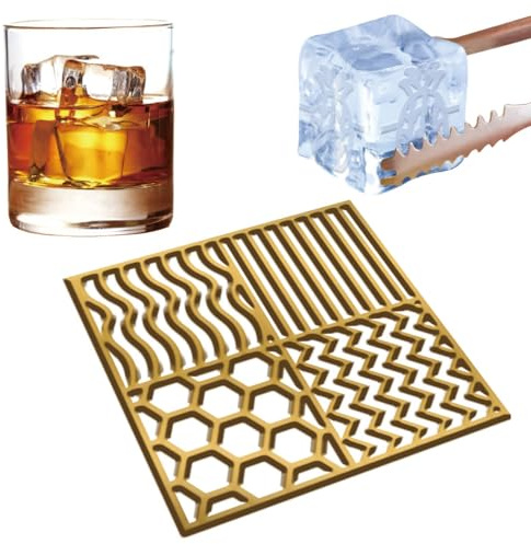 craspire Eiswürfelstempel Tablett Mit 4 Muster Im Stil Basteln Ohne Boden Eisformen Für Bourbon Cocktails In 5 Sekunden Whiskyform Durchsichtiger Eiswürfelstempel Cocktails Barkeeper Zubehör Waben