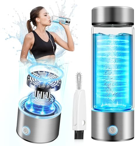 LOZLTX 3.0 Hydrogen Water Bottle Generator【Super Hydrogen Content 3000PPB】Hydro Water Bottle【0 Chlorine & 0 Ozone - Strongest Technology】Hydrogenated Water Bottle 420ML & 2 Brush