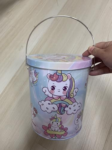 FORMIZON Flaschenzug Kinder, Flaschenzug Riemenscheibe mit Metalleimer, Zubehör fürs Baumhaus Spielturm, Riemenscheibensystem Spielturm Zubehör Gartenspielzeug für für Kinder ab 3 Jahren (Einhorn)