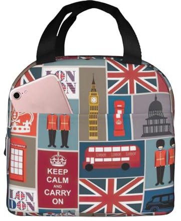 TTIGLHOH England Symbols Lunch Box for Men Women Reusable Lunch Bag Adult for Office
