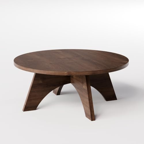 Runder Couchtisch Yuko Ø90 cm Schokoladenbraune Eiche