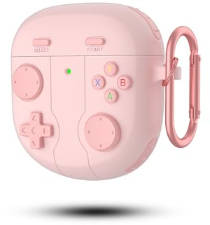 Case for Bose QuietComfort Earbuds 2 Wireless Earbuds,daunke Soft Silicone Protective Cover,Skin Case with Carabiner,Full Protection,Console&Pink