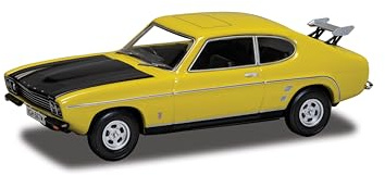 Corgi VA13319 Ford Capri MkI 3.0 GXL Daytona Yellow Diecast Model Car - Richard Hammond's The Smallest Cog 1:43 Scale, Detailed Die-Cast Construction, Pre-Built Car Models
