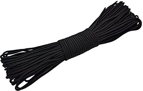 Nylon Rope, 20 Meters 4mm Picture Hanging Cord String Nylon Parachute Cord Traction Tying Rope for Camping Tenting Indoor Outdoor Garden (Black)