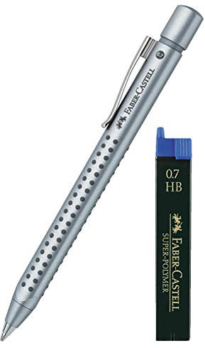 Faber-Castell Grip 2011 Porte-Mine 0,7 mm (Argent + Mines)