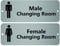 Male Female Changing Room Signs (200mm x 75mm Twin Pack) UK Made screw holes and non screw hole optional