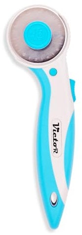 Coupeuse rotative Victor en bleu avec lame de 45 mm pour la couture et la coupe de tissus