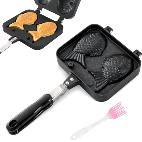 NATGAI Taiyaki Fish Shape Cake Pan Waffle Cake Maker Fish-Shaped Pancake Double Pan Mold