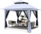 AbcCanopy - Gazebo pieghevole da esterno con zanzariera, 4 x 4 m