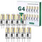 Tailcas G4 LED Lampen 1.5W, 12V AC/DC Warmweiß Birnen(ersetzt 20W Halogenlampen), 180LM G4 Stiftsockel Warmweiss 3000K, Nicht Dimmbar Kein Flackern,10er Pack