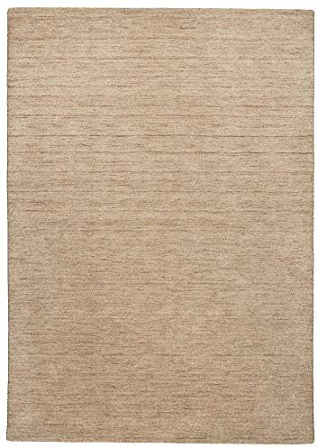 Theko Sona-Lux Moderner Designer Teppich handgewebt Uni beige