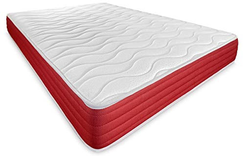 DUÉRMETE ONLINE Colchón Viscoelástico Lite Reversible, Firme y Confortable, Muy Transpirable, Cara Invierno / Verano, Blanco, 90 x 200 cm