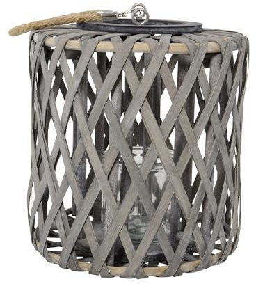 Windlicht Laterne Laos Washed grau 26x29cm Holz