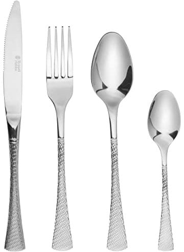 Russell Hobbs RH02229EU7 Ménagère 16 Pièces, Design Milan, Set de Couverts de Table en Acier Inoxydable 18/10, Pour 4 Personnes, Comprend des Couteaux Fourchettes Cuillères à Soupe et à Café